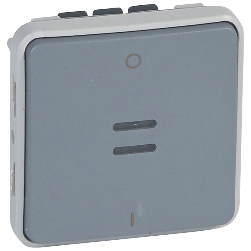 Legrand 069531 - Interrupteur bipolaire lumineux étanche Plexo composable IP55 10AX 250V - gris