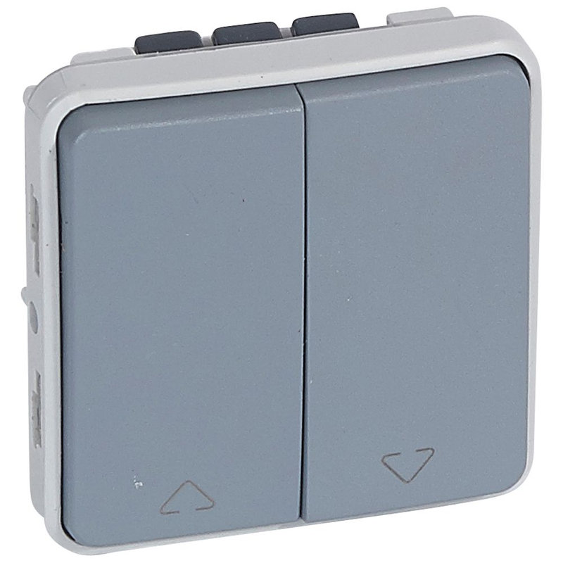Legrand 069538 - Double inter ou va-et-vient pour volets roulants Plexo composable IP55 10A -gris