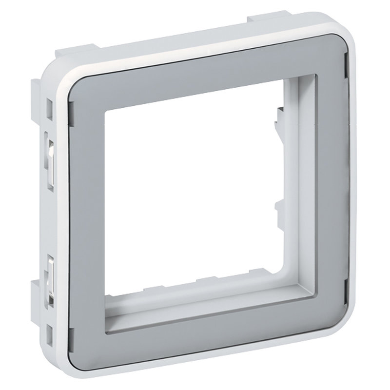 Legrand 069582 - Adaptateur sans volet Plexo composable pour fonction Mosaic 2 modules gris/blanc