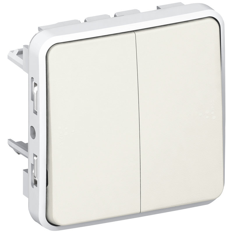 Legrand 069625 - Double interrupteur ou va-et-vient étanche Plexo composable IP55 10AX 250V blanc