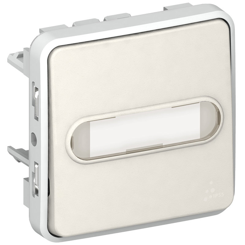 Legrand 069634 - Poussoir inverseur NO+NF lum + porte-étiquette Plexo composable IP55 10A - blanc