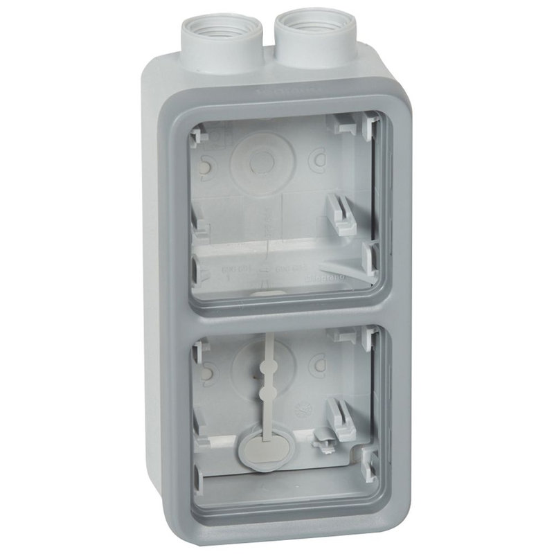 Legrand 069668 - Boîtier à presse-étoupe 2 postes verticaux ISO20 Plexo composable IP55 - gris