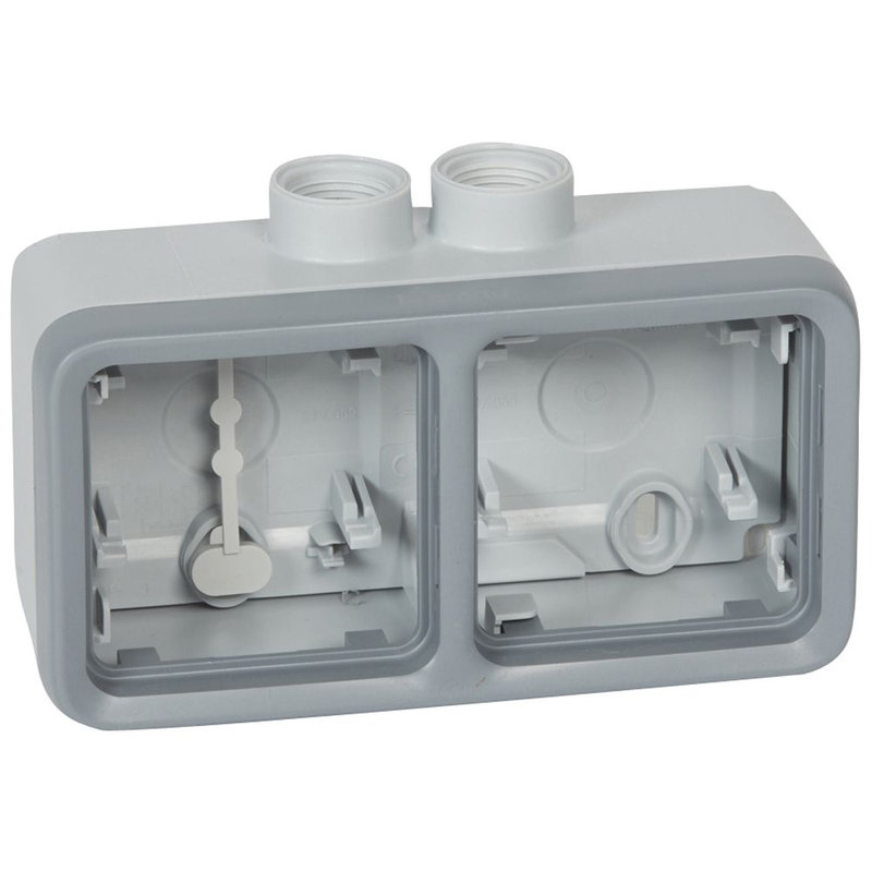 Legrand 069678 - Boîtier à presse-étoupe 2 postes horizontaux ISO20 Plexo composable IP55 - gris