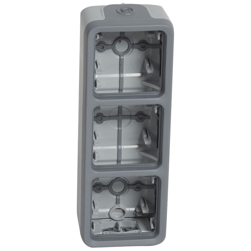 Legrand 069679 - Boîtier étanche à embouts 3 postes verticaux Plexo composable IP55 - gris
