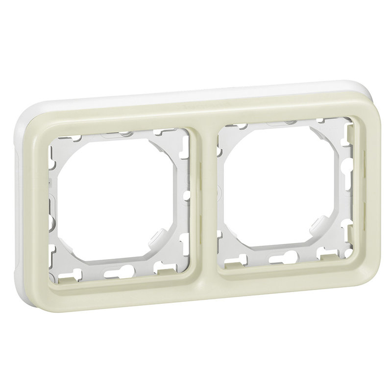 Legrand 069694 - Support plaque étanche 2 postes horizontaux Plexo composable IP55 - blanc