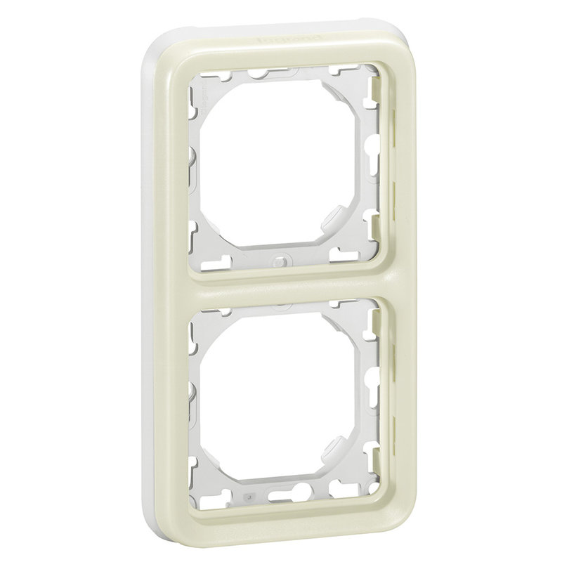 Legrand 069696 - Support plaque étanche 2 postes verticaux Plexo composable IP55 - blanc