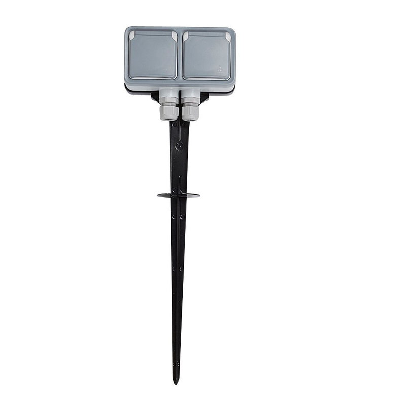 Legrand 069749 - Piquet de jardin avec 2 prises 2P+T + 2 postes Plexo complet IP55 saillie - gris