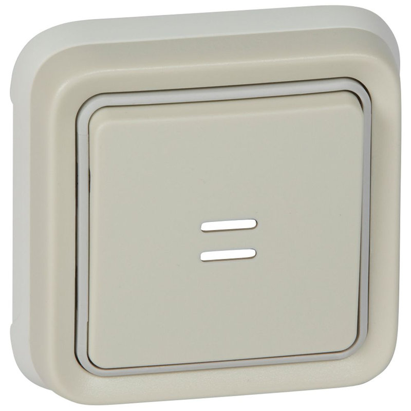 Legrand 069861 - Poussoir inverseur étanche NO+NF lumineux Plexo complet IP55 encastré 10A -blanc