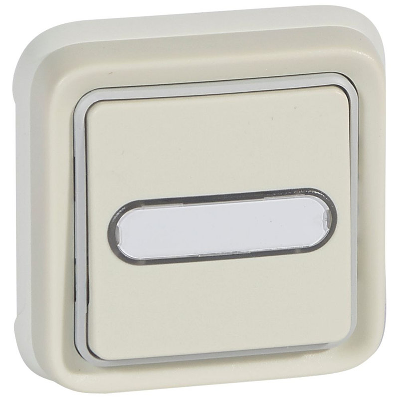 Legrand 069864 - Poussoir inverseur lumineux porte-étiquette Plexo complet IP55 encastré - blanc