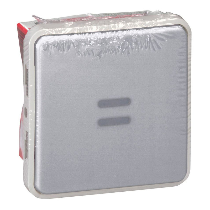 Legrand 069922 - Interrupteur ou va-et-vient témoin (voyant fourni) Plexo - Gris