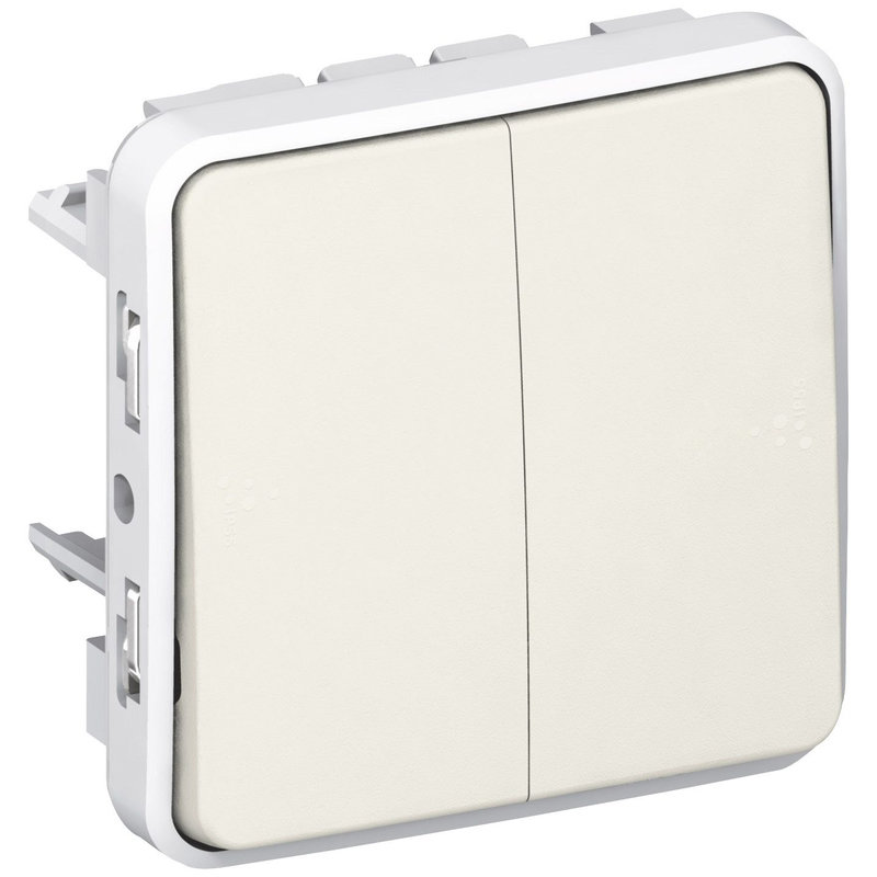 Legrand 069943 - Double interrupteur ou va-et-vient Plexo - Blanc