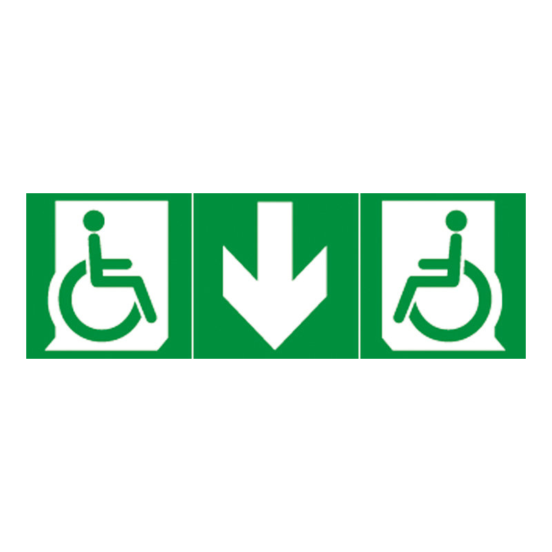 Legrand 061202 - Jeu de 3 étiquettes d'évacuation adhésives BAES-mobilité réduite+flèche bas