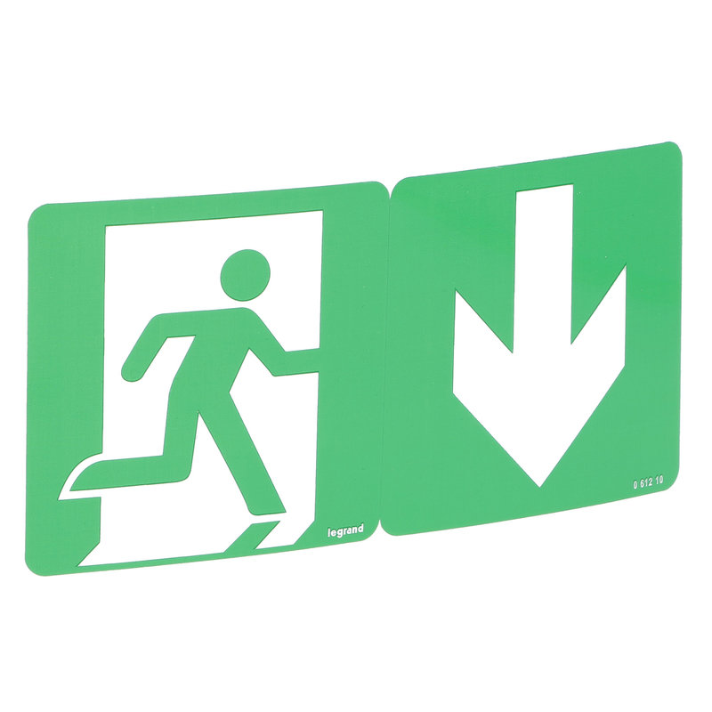 Legrand 061210 - Etiquette signalisation évacuation repositionnable et recyclable avec flèche