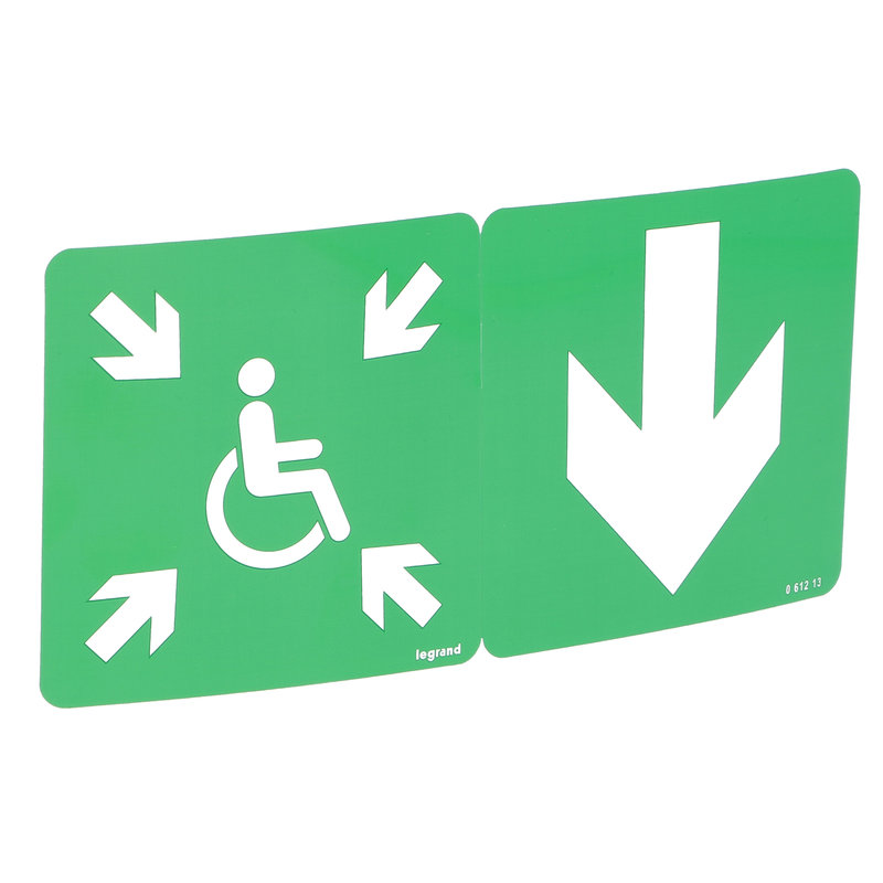 Legrand 061213 - Etiquette signalisation évacuation repositionnable et recyclable pour DBR
