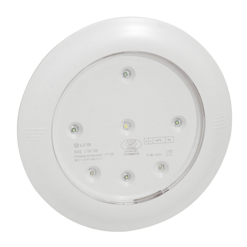 Legrand 062664 - BAES d'ambiance encastré à LEDs Kickspot IP40 IK04 plastique SATI Adressable