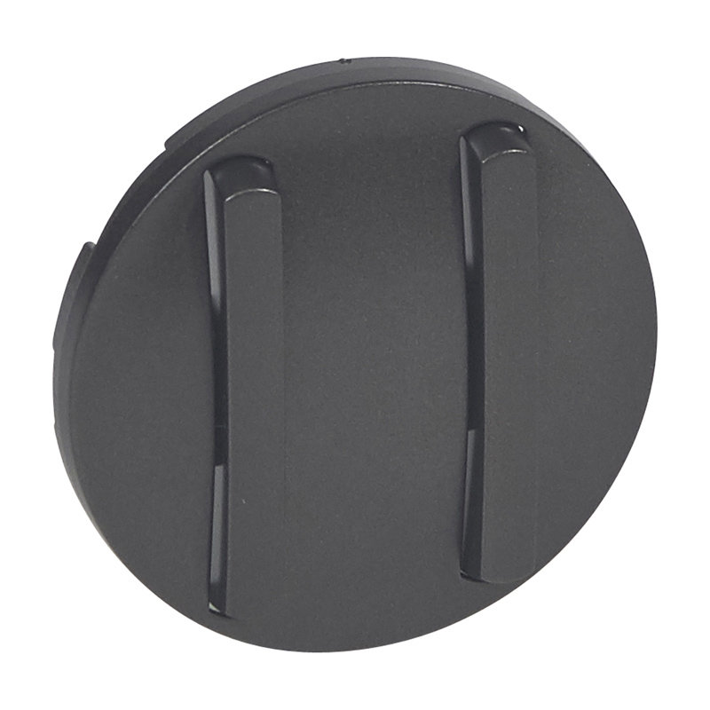 Legrand 065202 - Enjoliveur étroit Céliane double interrupteur, va-et-vient, poussoir - graphite