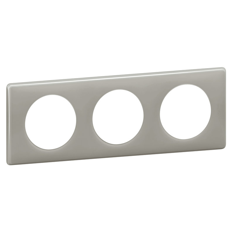 Legrand 066603 - Plaque Céliane Laqué 3 postes - finition Gris Perle