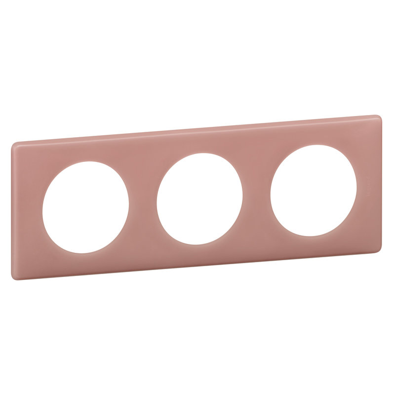 Legrand 066763 - Plaque Céliane Poudré 3 postes - finition Vieux Rose