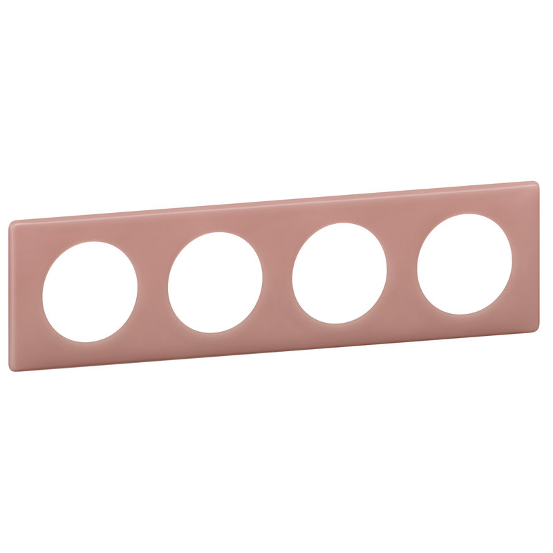 Legrand 066764 - Plaque Céliane Poudré 4 postes - finition Vieux Rose