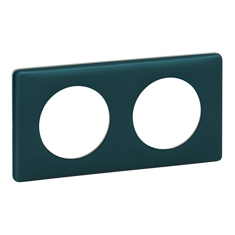Legrand 066772 - Plaque Céliane 2 postes finition Bleu Vert