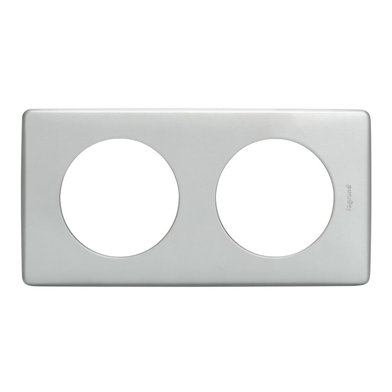 Legrand 066782 - Plaque Céliane 2 postes finition Alu Naturel