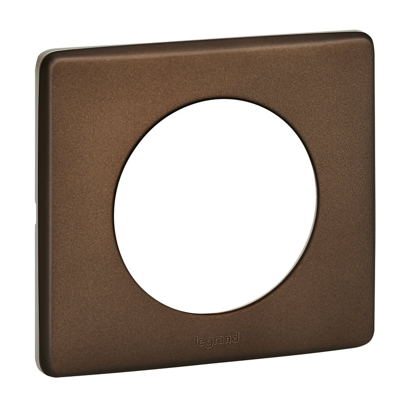 Legrand 066791 - Plaque Céliane 1 poste finition Alu Chocolat