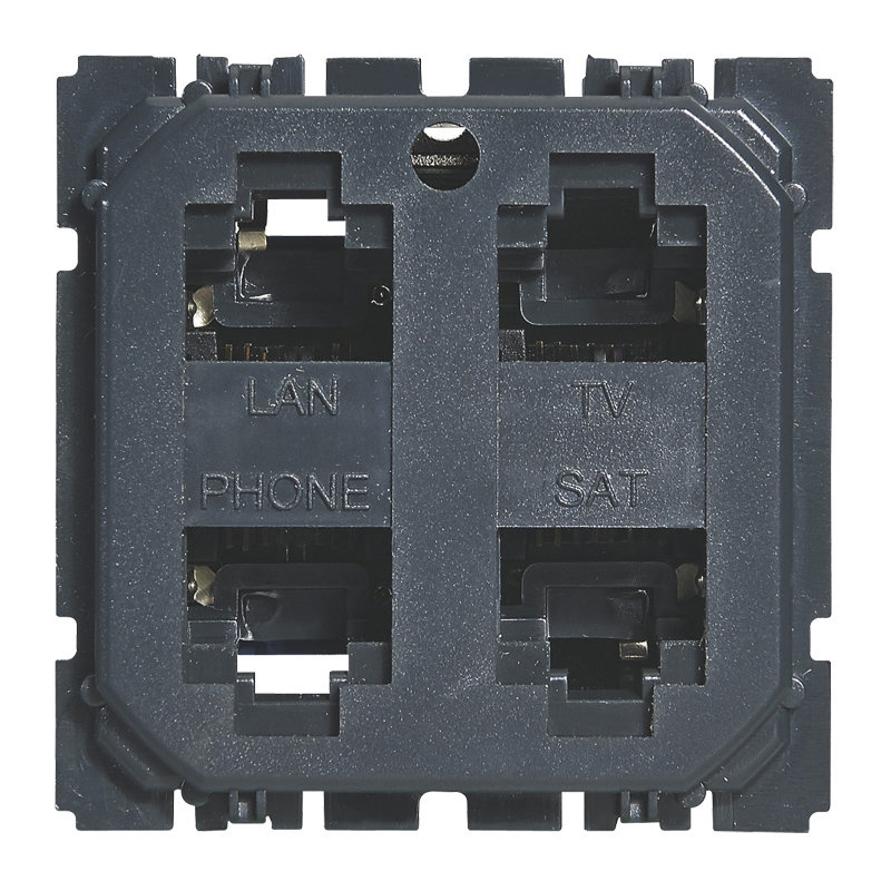Legrand 067394 - Prise quadruple RJ45 STP multimédia Céliane réseau Optimum auto