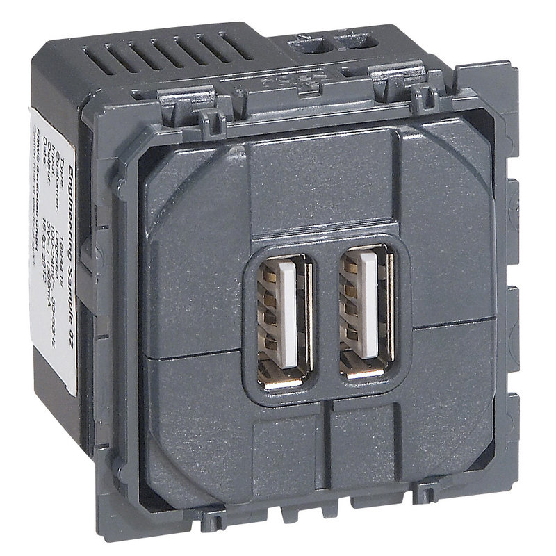 Legrand 067462 - Prise double USB Céliane - Type-A 2,4A 12W