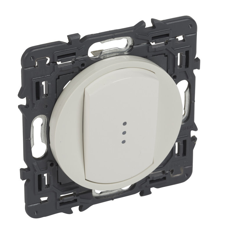 Legrand 067703 - Interrupteur ou va-et-vient à voyant Céliane 10AX enjoliveur blanc et support