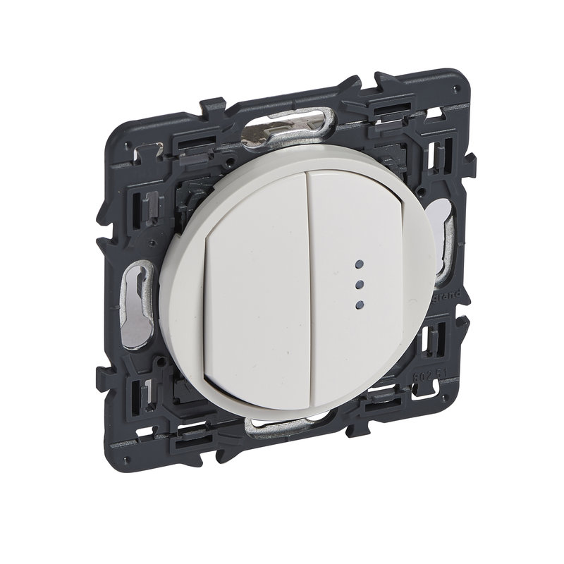 Legrand 067704 - Va-et-vient témoin Céliane avec enjoliveur blanc et support