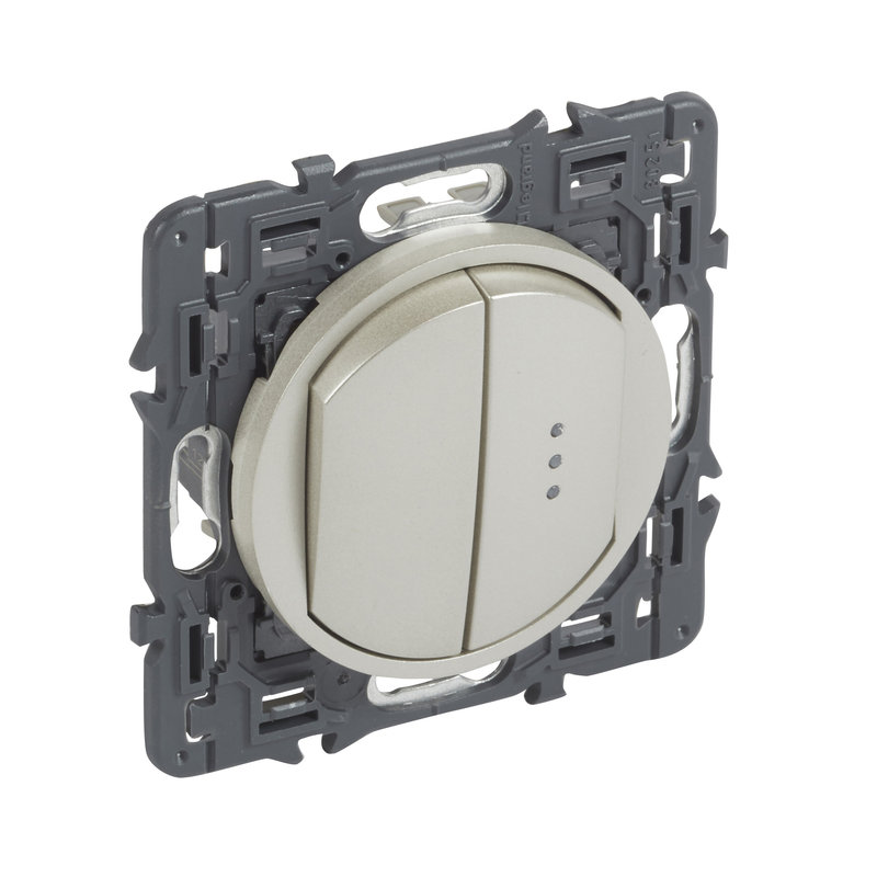 Legrand 067710 - Va-et-vient témoin Céliane avec enjoliveur titane et support