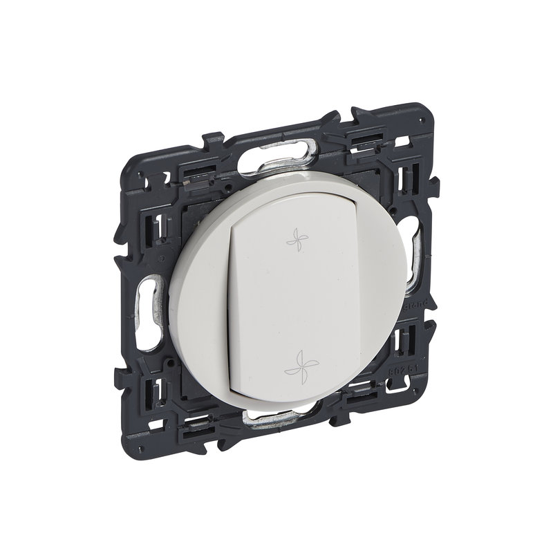 Legrand 067729 - Poussoir VMC Céliane avec enjoliveur blanc et support