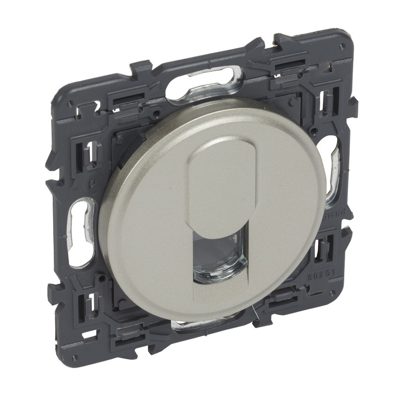 Legrand 067735 - Prise RJ45 catégorie5e FTP Céliane avec enjoliveur titane et support