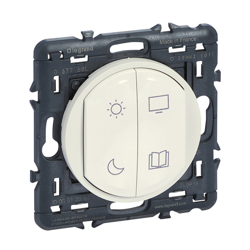 Legrand 067768L - Commande scénarios jour/nuit/TV sans fils sans pile Céliane with Netatmo - blanc