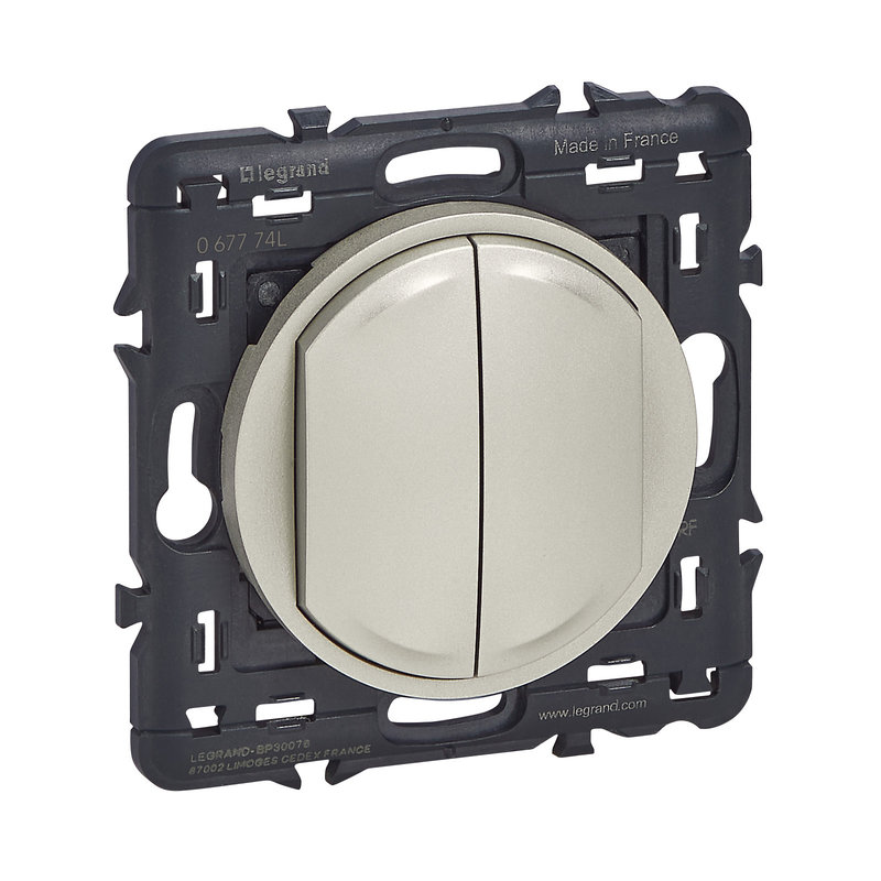 Legrand 067774L - Commande double sans fil sans pile d'éclairage Céliane with Netatmo - titane