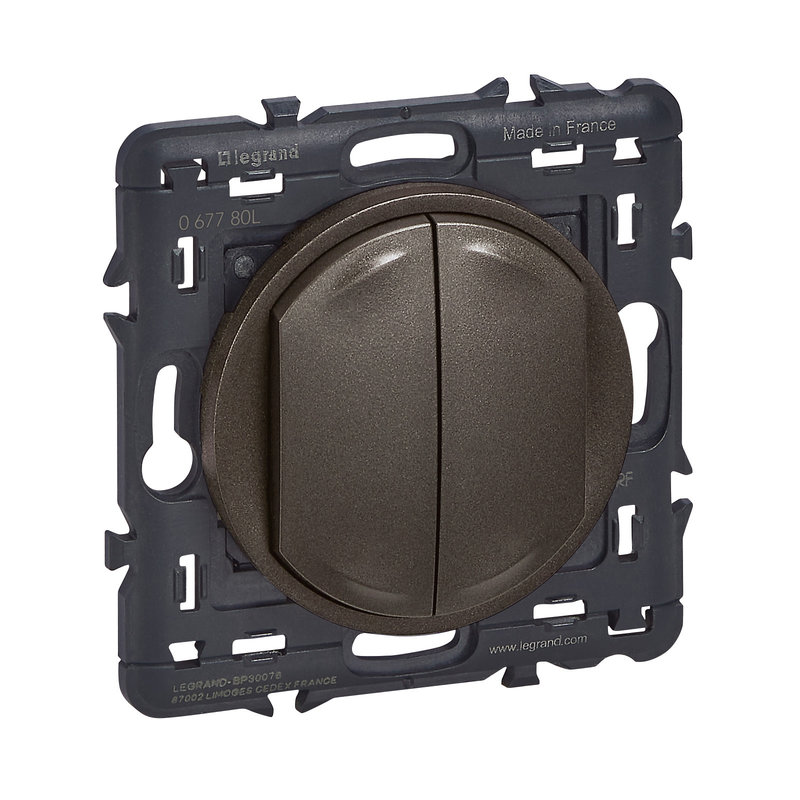 Legrand 067780L - Commande double sans fil sans pile d'éclairage Céliane with Netatmo - graphite