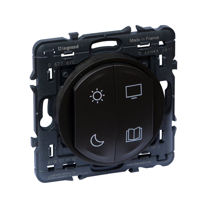 Legrand 067787L - Commande scénario jour/nuit/TV sans fils sans pile Céliane with Netatmo graphite