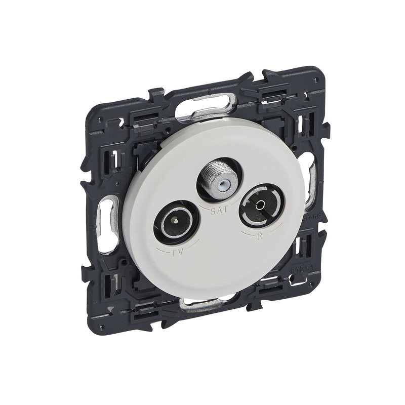 Legrand 067788 - Prise TV RD SAT Céliane avec enjoliveur blanc et support