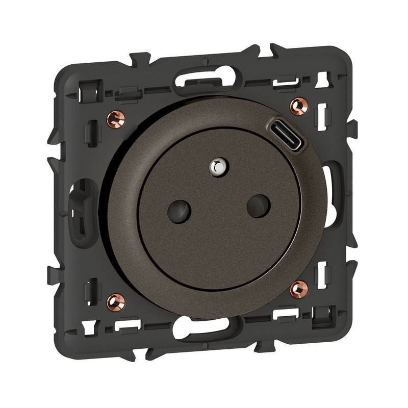 Legrand 067927 - Prise Surface Céliane avec prise USB en face avant Type-C - 7,5W - Graphite