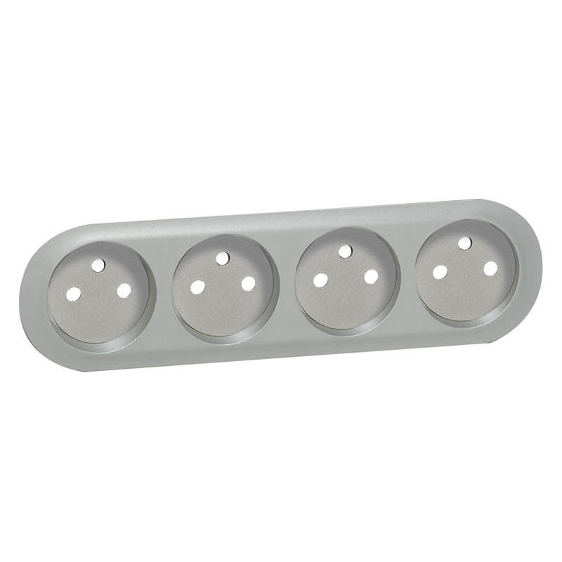 Legrand 068425 - Enjoliveur Céliane pour quadruple prise 2P+T standard précablée compacte -titane