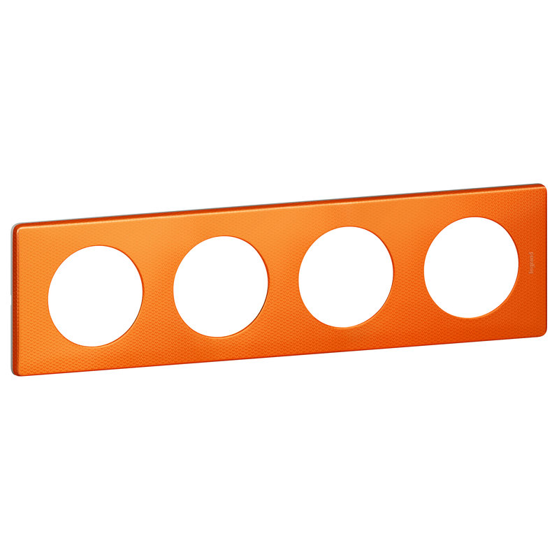 Legrand 068764 - Plaque Céliane Métal 4 postes - finition Orange Snake