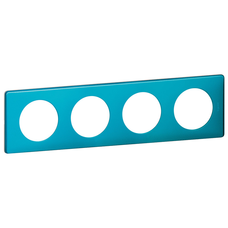 Legrand 068774 - Plaque Céliane Métal 4 postes - finition Blue Snake