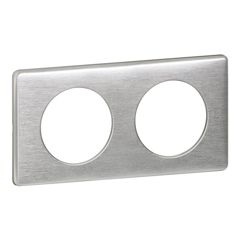 Legrand 068922 - Plaque Céliane Métal 2 postes - finition Aluminium