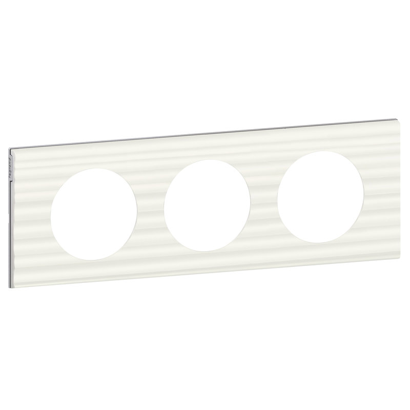 Legrand 069013 - Plaque Céliane Matières 3 postes - finition Corian® Cannelé