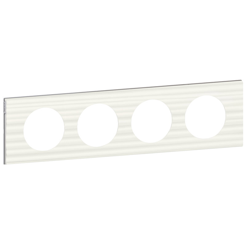 Legrand 069014 - Plaque Céliane Matières 4 postes - finition Corian® Cannelé