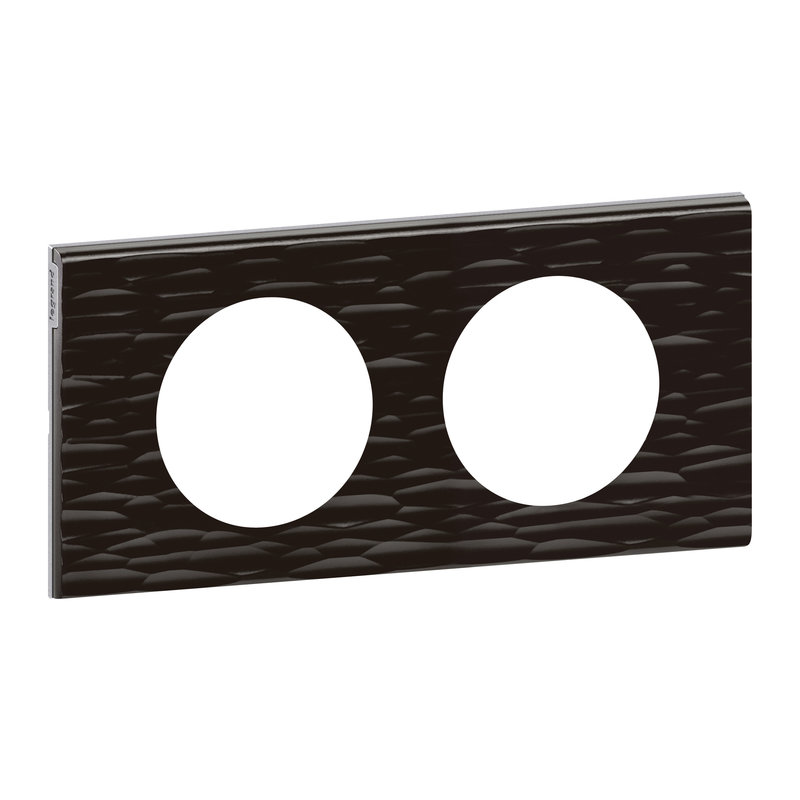 Legrand 069022 - Plaque Céliane Matières 2 postes - finition Corian® Gougé