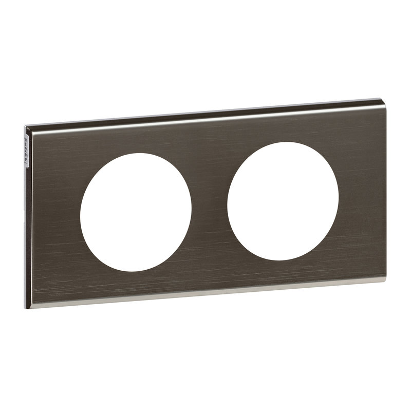 Legrand 069032 - Plaque Céliane Matières 2 postes - finition Black Nickel
