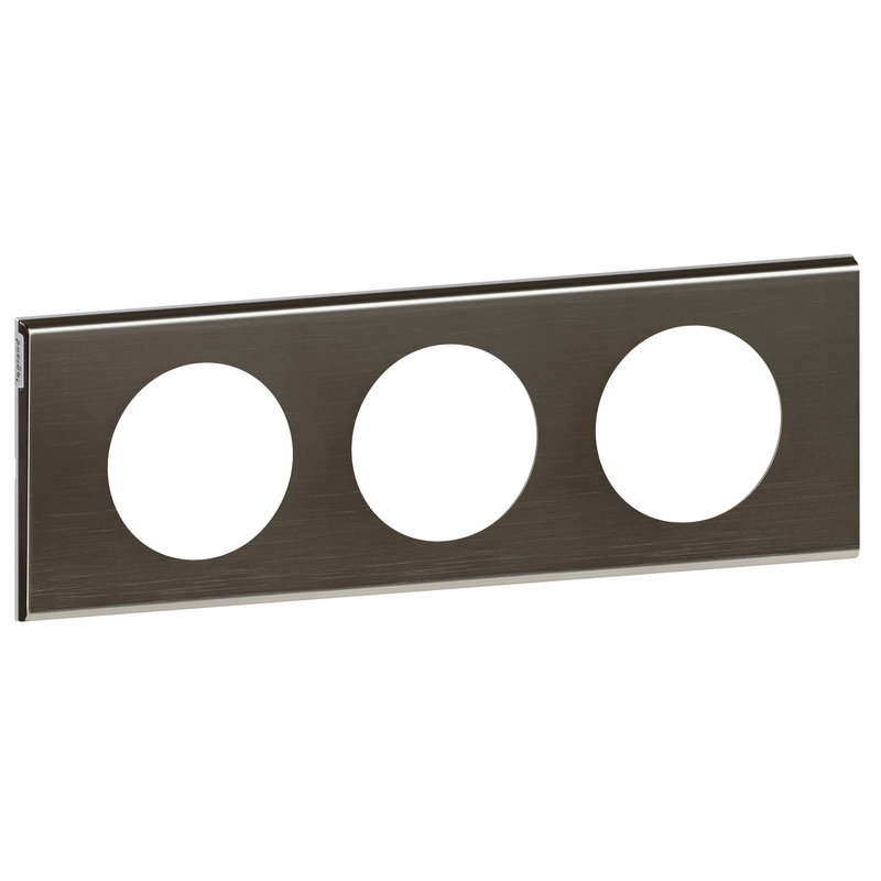 Legrand 069033 - Plaque Céliane Matières 3 postes - finition Black Nickel