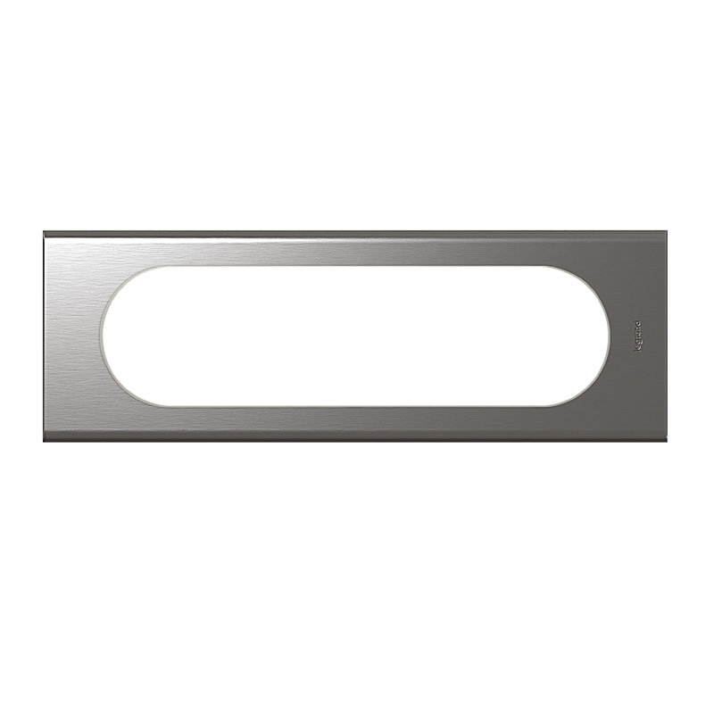Legrand 069106 - Plaque Céliane Matières 6 à 8 modules - finition Inox Brossé