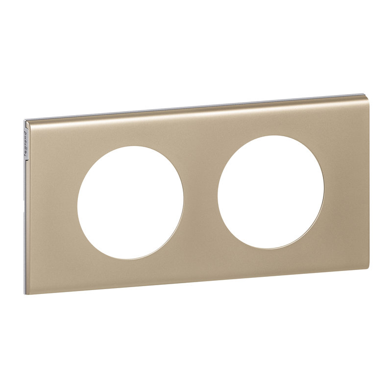 Legrand 069112 - Plaque Céliane Matières 2 postes - finition Nickel Velours